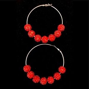 Ball hoop earrings